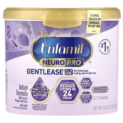 Enfamil NeuroPro™ Gentlease® Детская смесь, 0-12 месяцев, 19.5 oz (553 g)