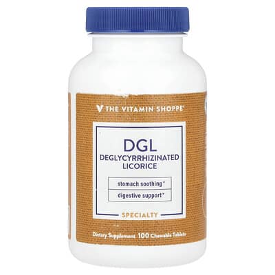 The Vitamin Shoppe DGL (Deglycyrrhizinated Licorice), 100 жевательных таблеток