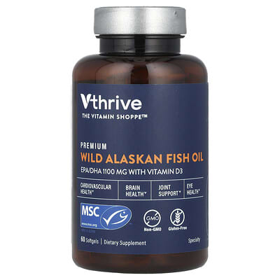 Vthrive Premium Wild Alaskan Fish Oil, 60 мягких капсул