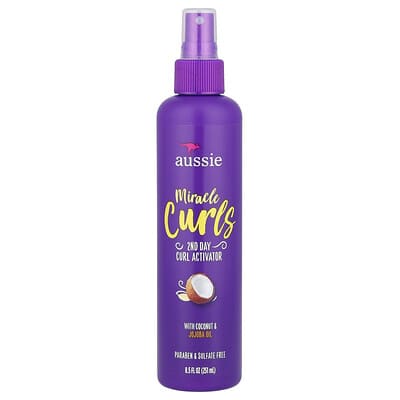 Aussie Miracle Curls активатор для кудрей с кокосовым и жожоба маслом, 251 ml