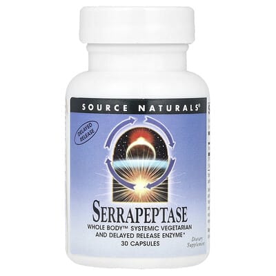 Serrapeptase, 30 капсул (60,000 SPU на капсулу)