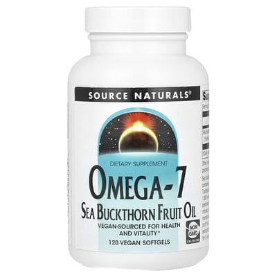 Omega-7, масло плодов облепихи, 500 mg, 120 веганских мягких капсул