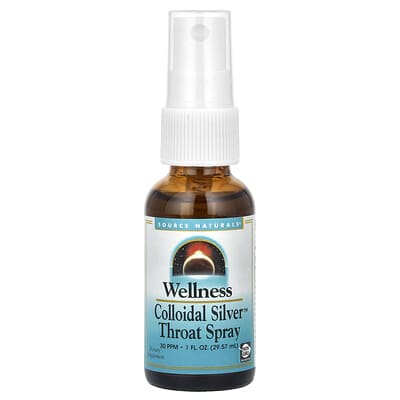 Спрей для горла Wellness, Colloidal Silver™, 30 PPM, 1 fl oz (29.57 ml)