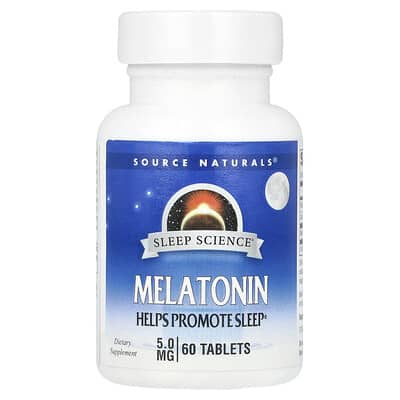 Мелатонин Source Naturals Sleep Science®, 5 mg, 60 Tablets