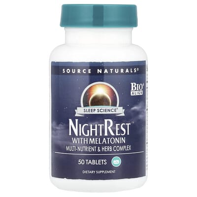 Sleep Science®, NightRest™ с мелатонином, 50 таблеток