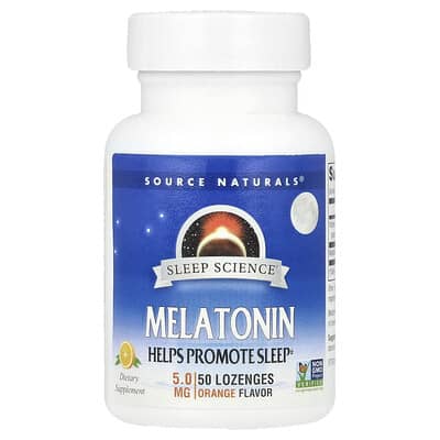 Source Naturals Sleep Science® Мелатонин Orange 5 mg, 50 Lozenges