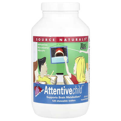Source Naturals Attentive Child™, Sweet & Tart, 120 жевательных вафель