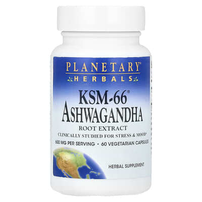 KSM-66® экстракт корня ашваганды, 60 вегетарианских капсул (300 mg на капсулу)