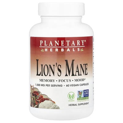 Грибы Lion's Mane, 60 веганских капсул (500 mg на капсулу)