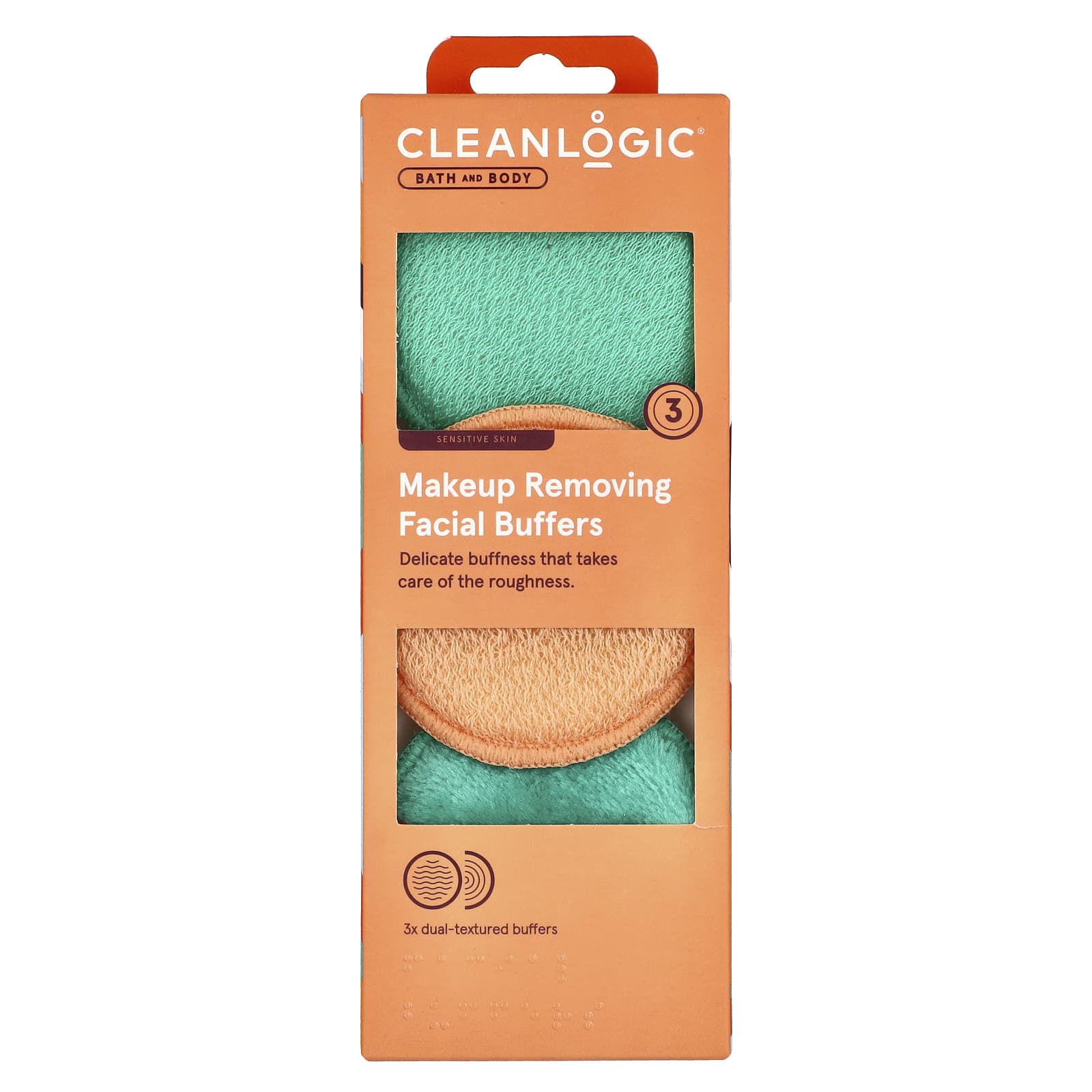 Bath and Body, Makeup Removing Facial Buffers, 3 Dual-Textured Buffers