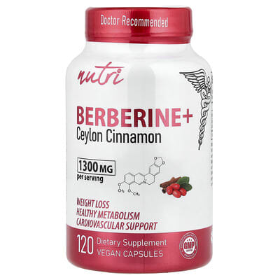 Berberine + Ceylon Cinnamon, 120 веганских капсул