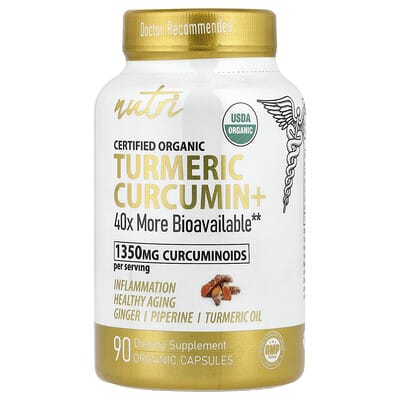 Органическая куркума Nutri Curcumin+, 90 капсул