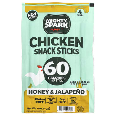 Chicken Snack Sticks, Honey & Jalapeno, 4 Sticks