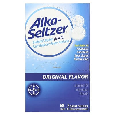 Аспирин Buffered (NSAID) обезболивающее/жаропонижающее, Original, 325 mg, 58 пакетиков, по 2 шт в упаковке