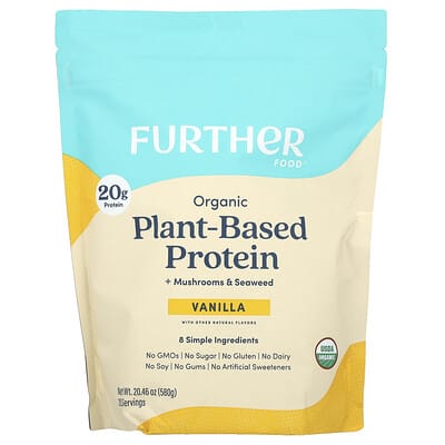 Растительный протеин Further Food + Mushrooms & Seaweed, Vanilla, 20.46 oz (580 g)
