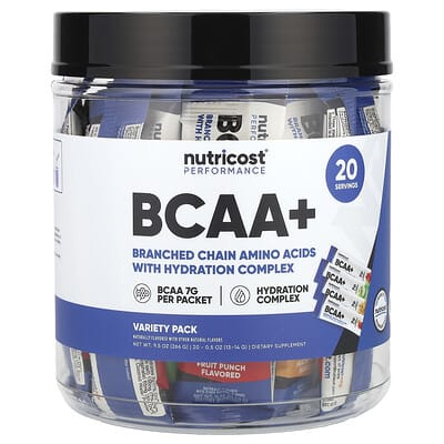 Nutricost Performance, BCAA +, ассорти, 20 пакетиков, 0.5 oz (13-14 g) каждый
