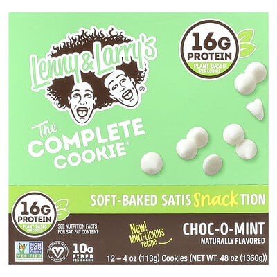 Lenny & Larry's The Complete Cookie®, Choc-O-Mint, 12 печений, 4 oz (113 g) каждое