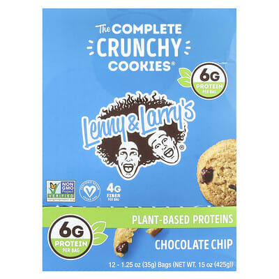 The Complete Crunchy Cookies®, Chocolate Chip, 12 пакетов, 1.25 oz (35 g) каждый