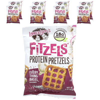 Протеиновые крендели Fitzels™, Everything Bagel, 8 упаковок по 3 oz (85 g)