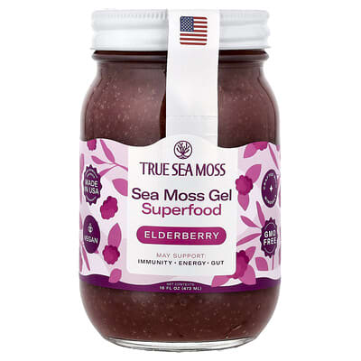 Sea Moss Gel Superfood, Elderberry, 16 fl oz (473 ml)