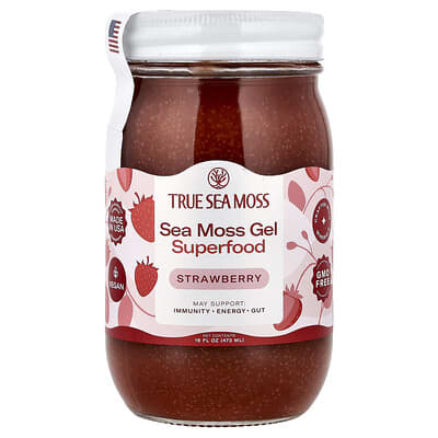 Sea Moss Gel Superfood, Strawberry, 16 fl oz (473 ml)