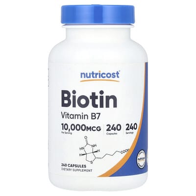 Биотин, 10,000 mcg, 240 капсул