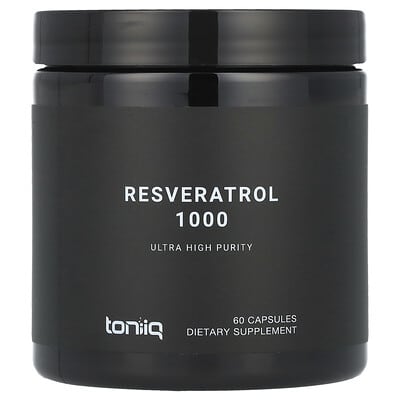 Ресвератрол Toniiq Resveratrol 1000, 60 Capsules (500 mg per Capsule)
