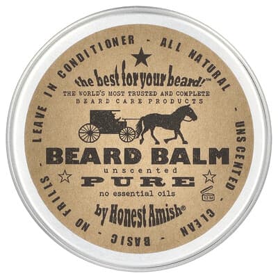 Pure Beard Balm, Unscented, 2 oz (60 ml)
