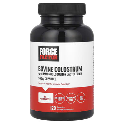 Force Factor коровья сыворотка с иммуноглобулином и лактоферрином 500 mg, 120 капсул