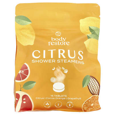 Бомбочки для душа Body Restore, Citrus, 15 Tablets, 13.2 oz