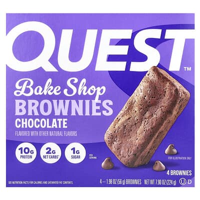 Bake Shop Brownies, Chocolate, 4 Brownies, 1.98 oz (56 g) Each