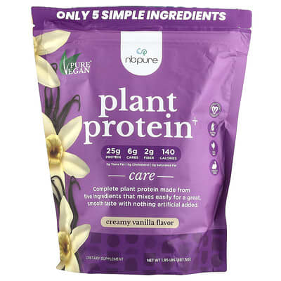 Растительный протеин Plant Protein+, Creamy Vanilla, 1.95 lbs (887.5 g)