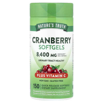 Cranberry Softgels Plus Vitamin C, 150 Quick Release Softgels