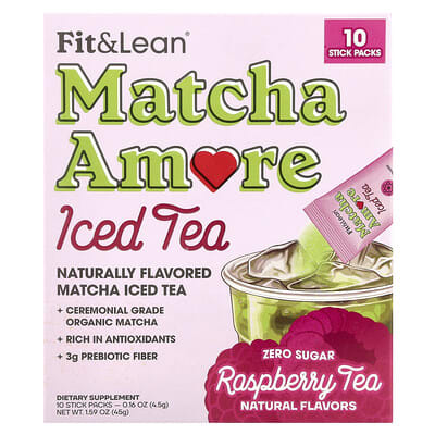 Чай Fit & Lean Matcha Amore Iced Tea Raspberry 10 Stick Packs