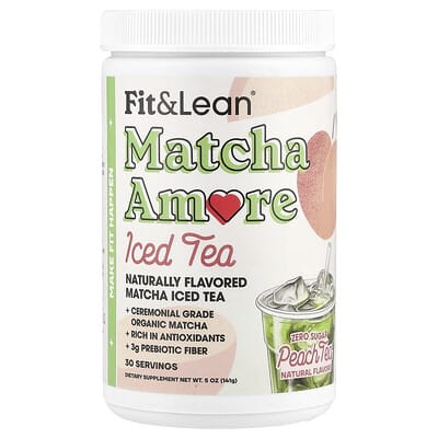 Fit & Lean Холодный чай Matcha Amore, персиковый, 5 oz (141 g)