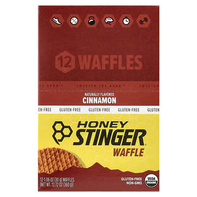 Energy Waffle, Cinnamon, 12 Waffles, 1.06 oz (30 g) Each