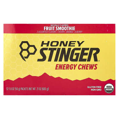 Honey Stinger энергетические жевательные конфеты Fruit Smoothie, 12 пакетов по 1.8 oz (50 g)