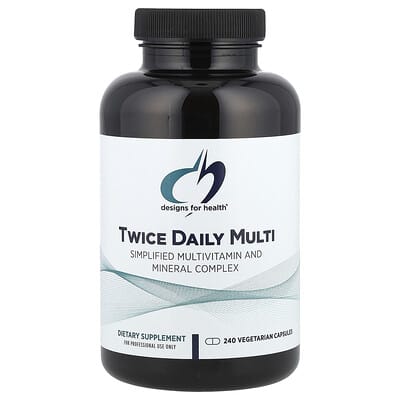 Designs For Health Twice Daily Multi, 240 вегетарианских капсул