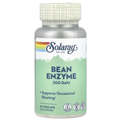 Solaray Bean Enzyme, 300 GaIU, 60 веганских капсул