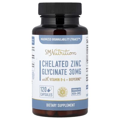 SMNutrition хелатный цинк глицинат, 120 капсул