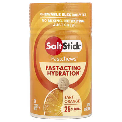 FastChews®, Chewable Electrolytes, Tart Orange, 50 Chewable Tablets