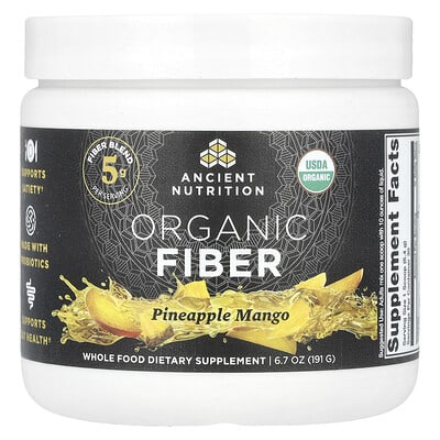 Органическое пищевое волокно Ancient Nutrition Pineapple Mango 6.7 oz (191 g)