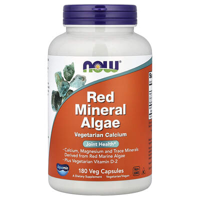 NOW Foods Red Mineral Algae, 180 вегетарианских капсул