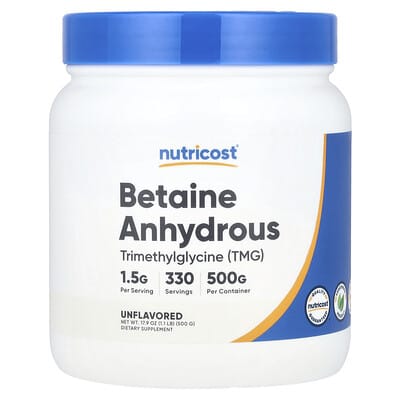 Бетаин безводный, Без вкуса, 17.9 oz (500 g)