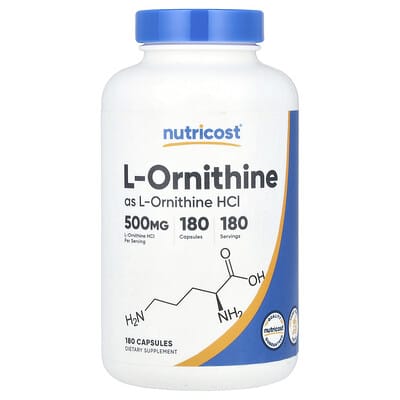Nutricost L-Ornithine, 500 mg, 180 капсул