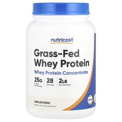 Grass-Fed Whey Protein, Unflavored , 2 lb (907 g)