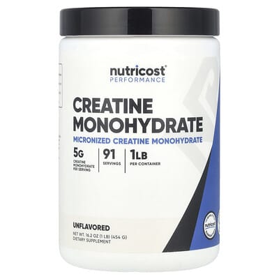Nutricost Performance, Creatine Monohydrate, без вкуса, 1 lb (454 g)
