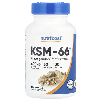 KSM-66, Экстракт корня ашваганды, 600 mg, 30 капсул