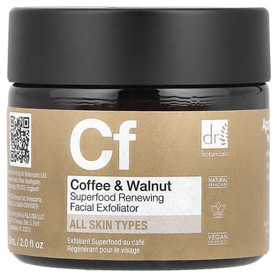 Coffee & Walnut Superfood Renewing Facial Exfoliator, 2 fl oz (60 ml)
