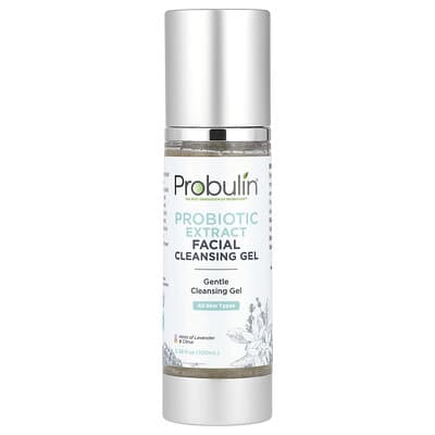 Probiotic Extract Facial Cleansing Gel, Lavender & Citrus, 3.38 fl oz (100 ml)